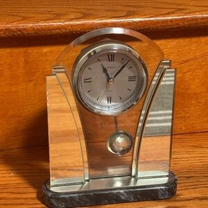 Linden Elegant Silver and Black Wall Clock